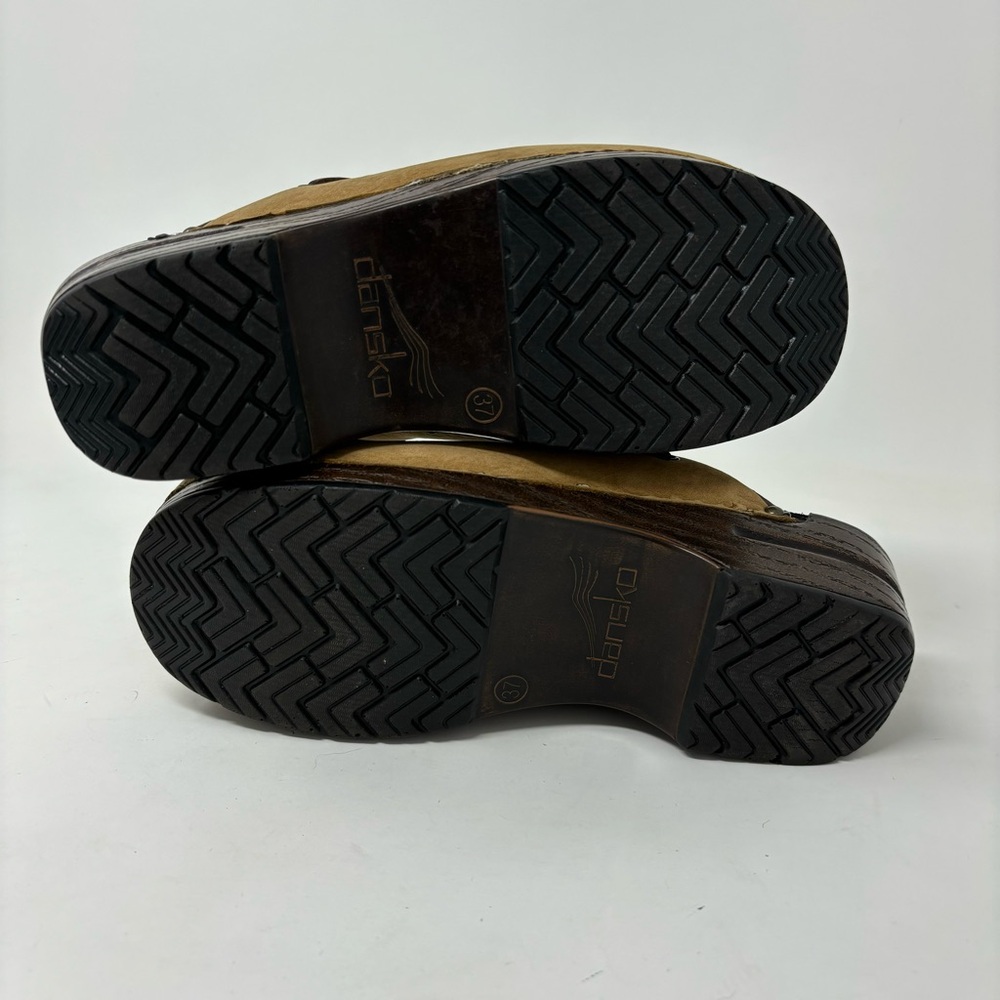 Dansko Shannon Tan Leather Mule Clogs Size 37 (6.… - image 8